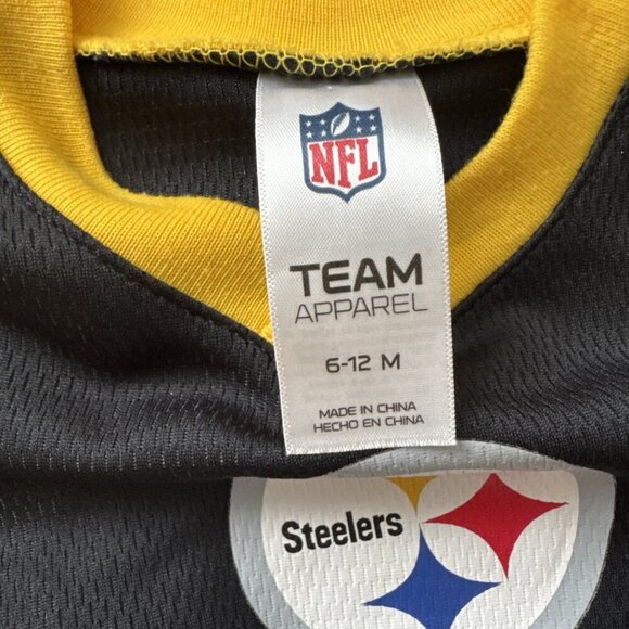 Pittsburgh Steelers Baby Short Sleeve Jersey Bodysuit Size 6-12 M - Picture 4 of 4
